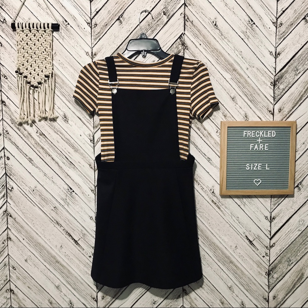 Black skater overall dress